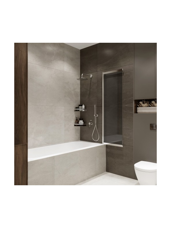 Душевая шторка Benetto Slide Open 90х150 тонированное стекло (хром) раздвижная конструкция