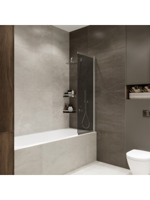 Душевая шторка Benetto Slide Open 90х150 тонированное стекло (хром) раздвижная конструкция (1)