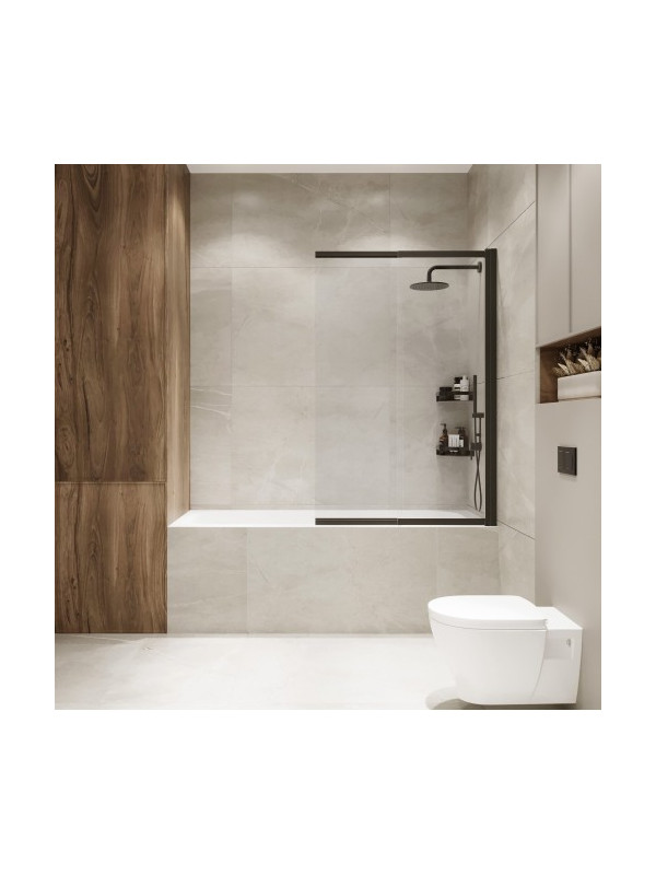 Душевая шторка Benetto Slide Open 90х150 тонированное стекло (черный)