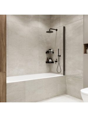 Душевая шторка Benetto Wide Open 70х150 матовое стекло (черный) распашная конструкция