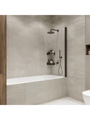 Душевая шторка Benetto Wide Open 70х150 матовое стекло (черный) распашная конструкция (1)