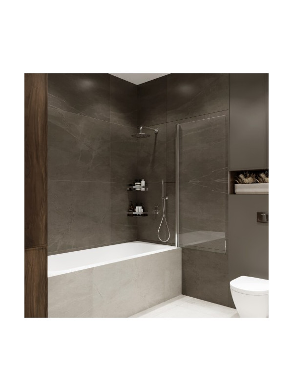 Душевая шторка Benetto Wide Open 70х150 матовое стекло (хром) распашная конструкция