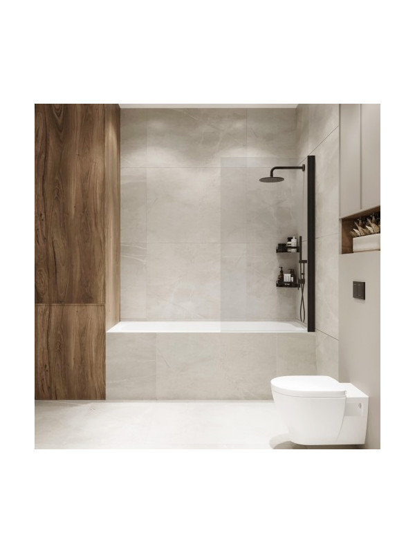 Душевая шторка Benetto Wide Open 70х150 прозрачное стекло (черный)