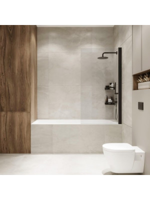 Душевая шторка Benetto Wide Open 70х150 прозрачное стекло (черный)