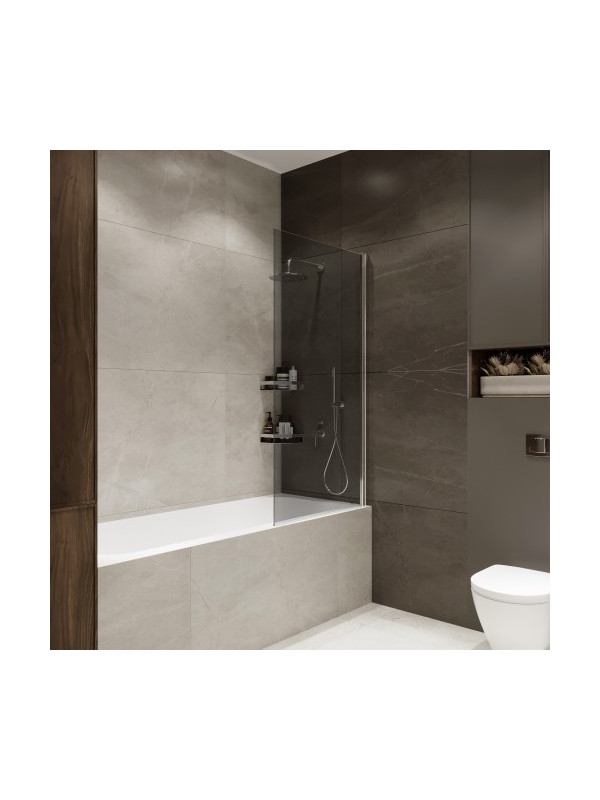 Душевая шторка Benetto Wide Open 70х150 тонированное стекло (хром) распашная конструкция