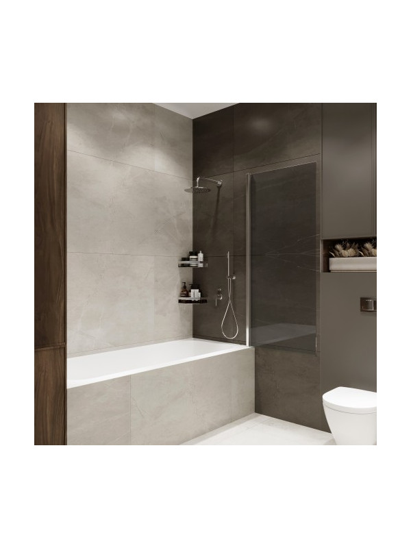 Душевая шторка Benetto Wide Open 70х150 тонированное стекло (хром) распашная конструкция (1)