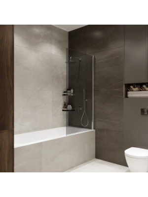 Душевая шторка Benetto Wide Open 70х150 тонированное стекло (хром) распашная конструкция