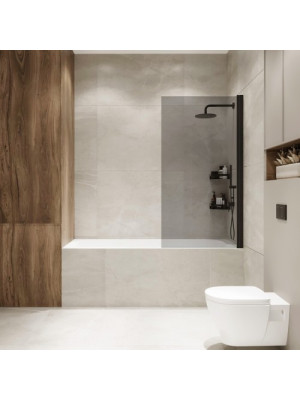 Душевая шторка Benetto Wide Open 70х150 тонированное стекло (черный)