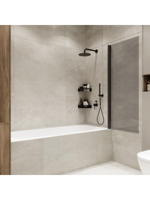 Душевая шторка Benetto Wide Open 70х150 тонированное стекло (черный) распашная конструкция