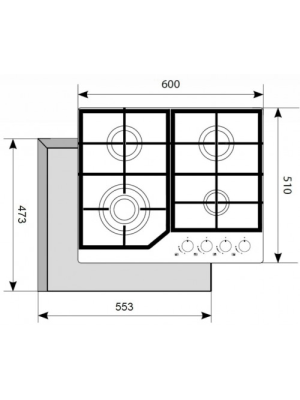Газовая варочная панель Akpo PGA 604 HGC-T BL Black схема