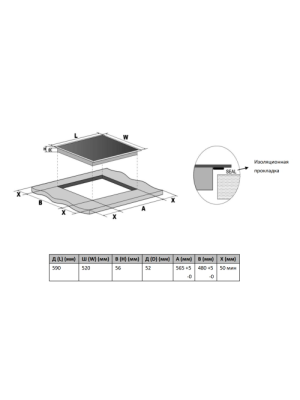 Индукционная варочная панель Akpo PIA 60 941 22 FZ-1 BL Black схема