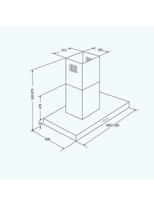 Вытяжка Akpo Isla Feniks Glass 90 WK-9 Black/Inox схема