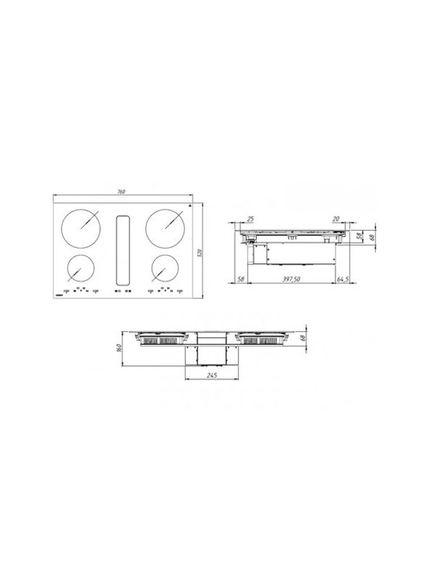 Индукционная варочная панель Akpo Tytan Induction WK-9 Black схема