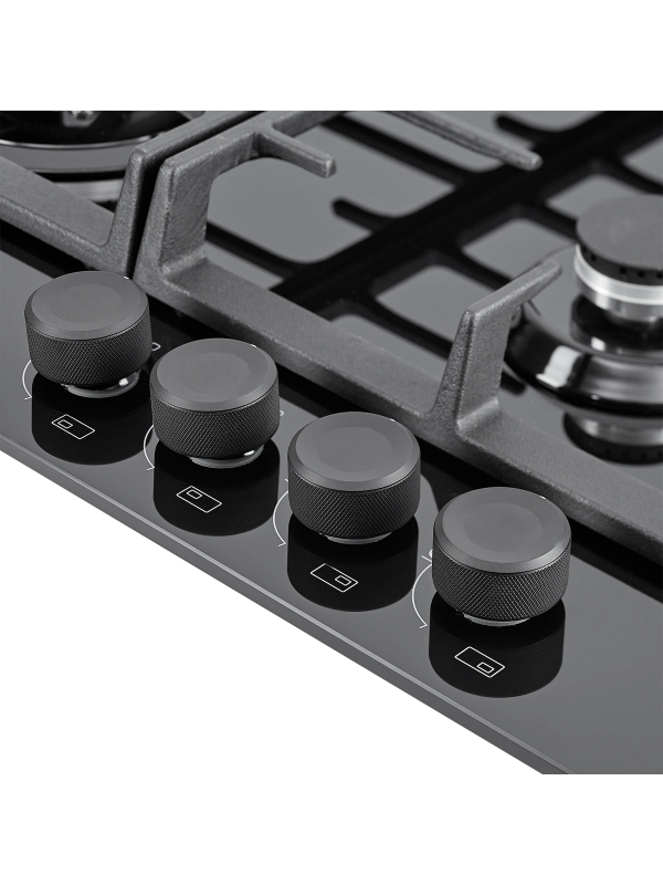Газовая варочная панель Exiteq EXH-207 Black вблизи