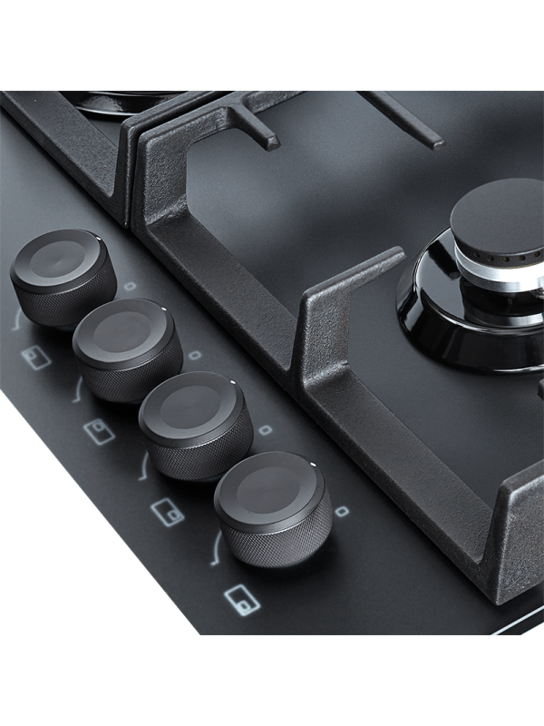 Газовая варочная панель Exiteq EXH-207 Black Matt вблизи