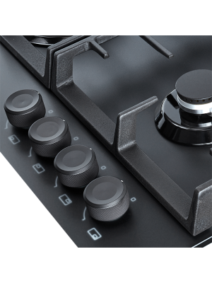 Газовая варочная панель Exiteq EXH-207 Black Matt вблизи