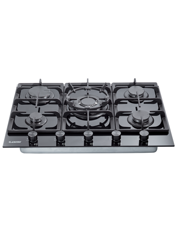 Газовая варочная панель Exiteq PFH 750 STG-E Black спереди