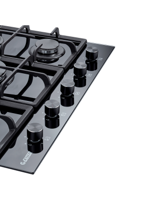 Газовая варочная панель Exiteq PFH 750 STG-E Black вблизи