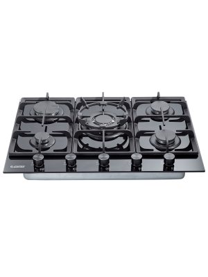 Газовая варочная панель Exiteq PFH 750 STG-E Black спереди