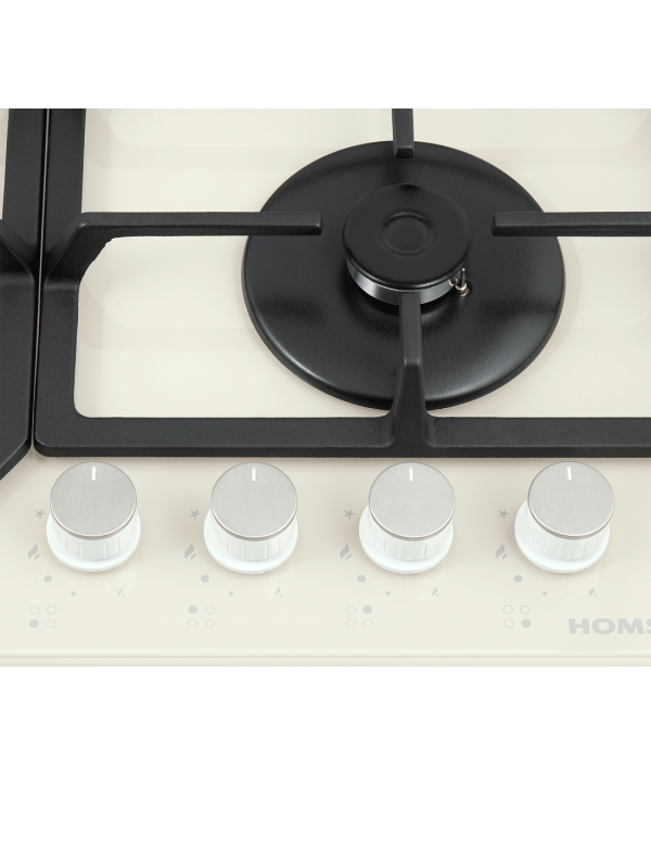 Газовая варочная панель HOMSair HGG643TGCBG Ivory вблизи