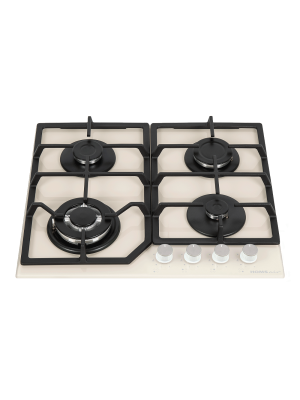Газовая варочная панель HOMSair HGG643TGCBG Ivory спереди