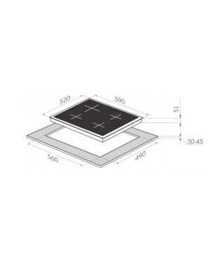 Газовая варочная панель HOMSair HGG643TGCBG Ivory схема