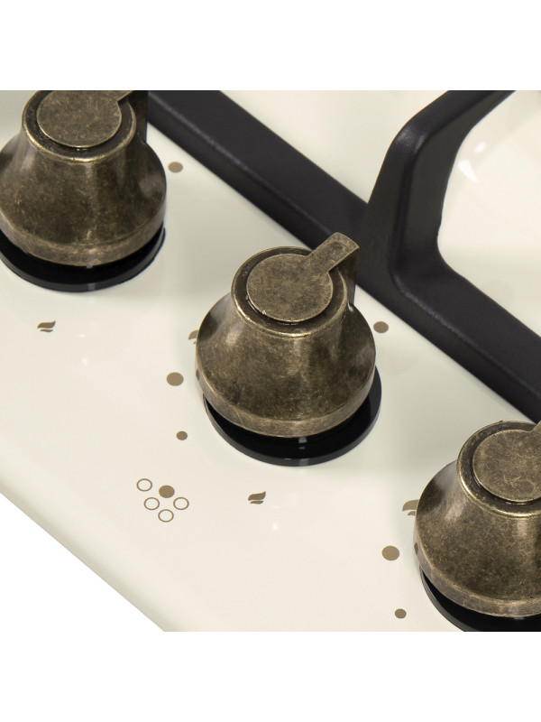 Газовая варочная панель Maunfeld EGHE.75.33CBG1.R/G Ivory вблизи