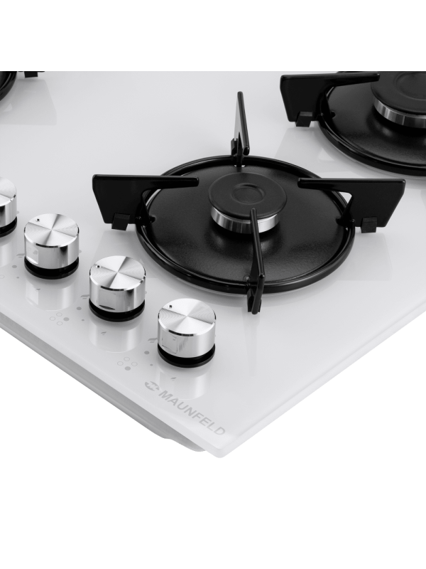 Газовая варочная панель Maunfeld EGHG.64.13STS-EW White вблизи