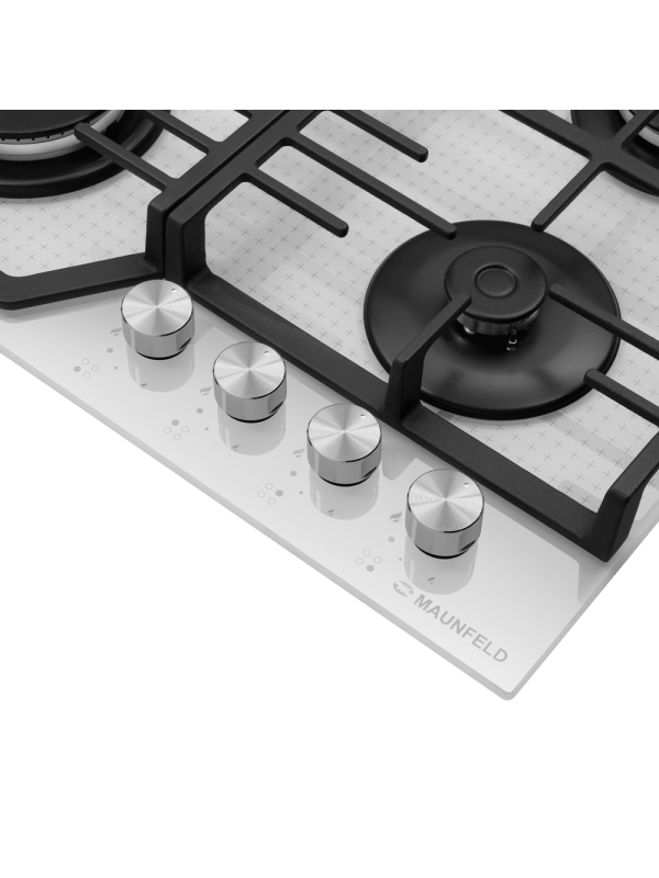 Газовая варочная панель Maunfeld EGHG.64.73CW/G White вблизи