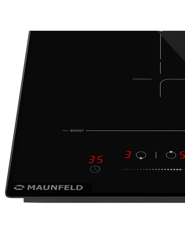 Индукционная варочная панель Maunfeld AVI3028SFBK Black вблизи (1)