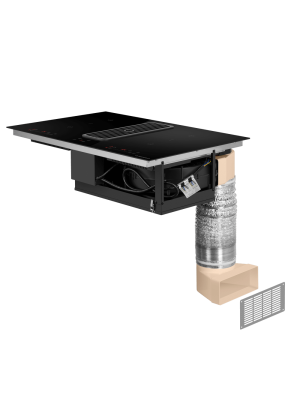 Индукционная варочная панель Maunfeld AVSI804SBH Black вытяжка