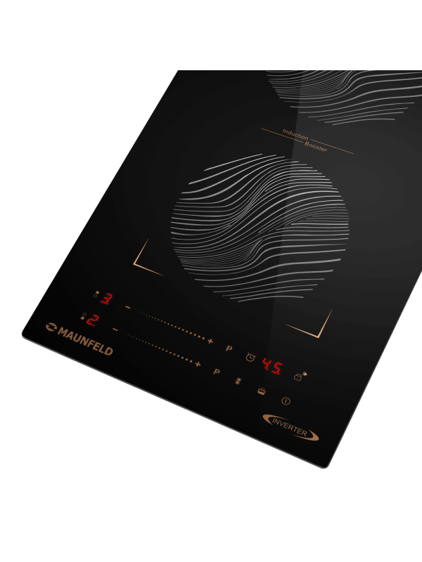 Индукционная варочная панель Maunfeld CVI292S2BBKF Inverter Black вблизи