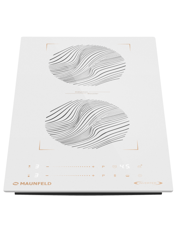 Индукционная варочная панель Maunfeld CVI292S2BWHF Inverter White спереди