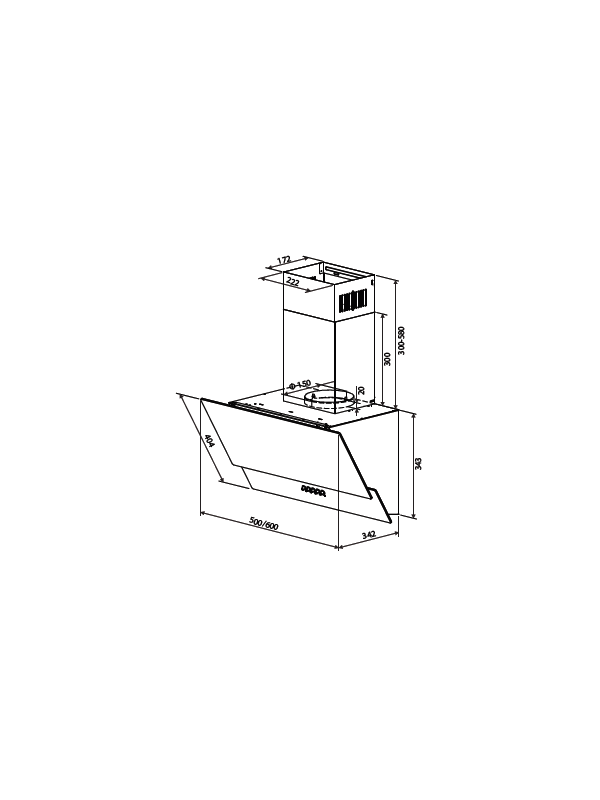 Вытяжка HOMSair Saturn 60 Black схема