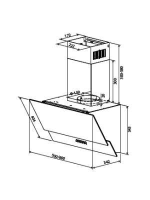 Вытяжка HOMSair Saturn 60 Black схема
