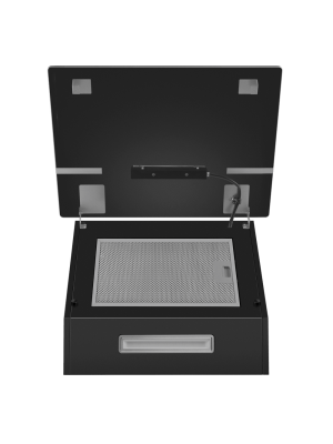 Вытяжка Maunfeld Astro 50 Black снизу с открытой крышкой