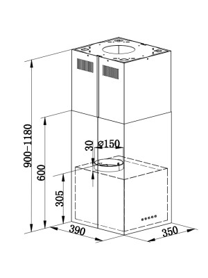 Вытяжка Maunfeld Bath Light Isla 35 Inox схема