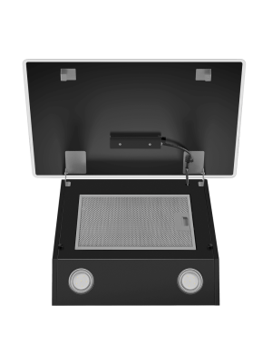 Вытяжка Maunfeld Eagle 850 60 Glass Black снизу с открытой крышкой