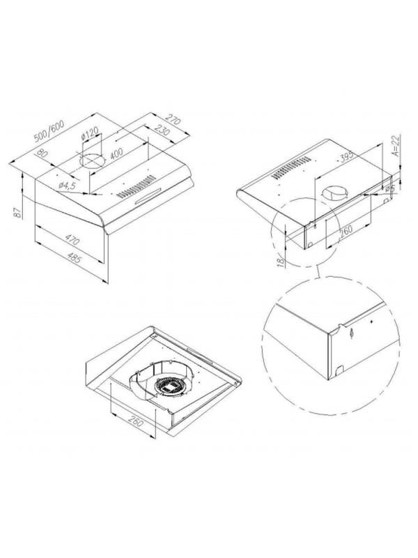 Вытяжка Maunfeld MPA 50 Inox схема