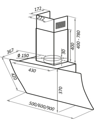 Вытяжка Maunfeld Sky Star Chef 90 Beige схема
