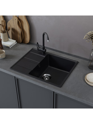 Кухонная мойка Maunfeld Lacrima 650 MFQS-650B черный в интерьере