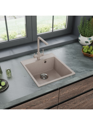 Кухонная мойка Maunfeld Perla 460 MFQS-460BG бежевый в интерьере