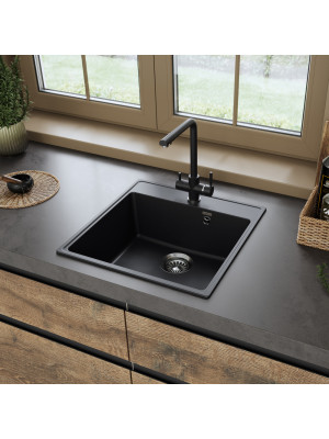 Кухонная мойка Maunfeld Perla 505 MFQS-505B черный в интерьере