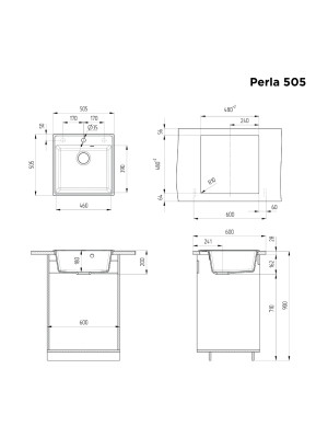 Кухонная мойка Maunfeld Perla 505 MFQS-505LBG светло-бежевый схема