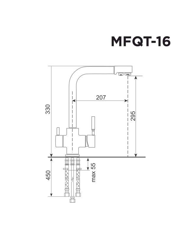 Смеситель Maunfeld MFQT-16W кремовый схема