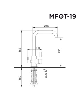 Смеситель Maunfeld MFQT-19DGR темно-серый схема