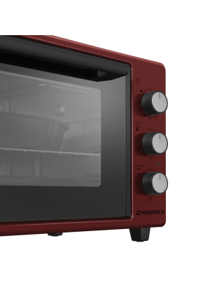 Мини-печь Maunfeld MMO-373MR01Red вблизи