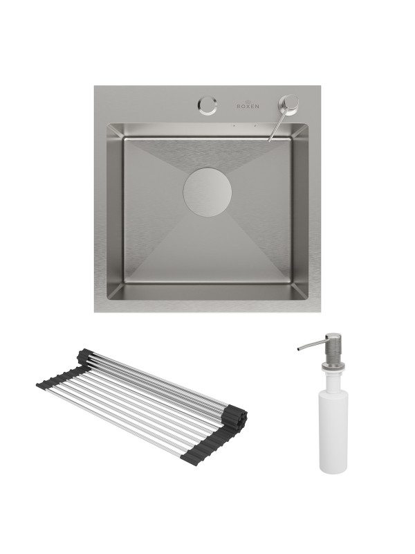 Кухонная мойка Roxen Simple 560220-45 сатин комплектация