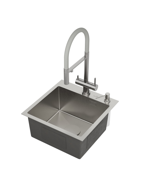 Кухонная мойка Roxen Simple 560220-45 сатин под углом