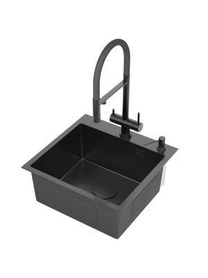 Кухонная мойка Roxen Simple 560220-50B графит сбоку